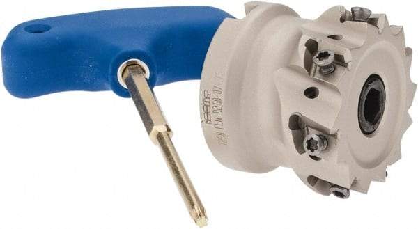 Iscar - 7 Inserts, 2" Cut Diam, 3/4" Arbor Diam, 0.354" Max Depth of Cut, Indexable Square-Shoulder Face Mill - 0/90° Lead Angle, 1.575" High, T290 LN.T 1004 Insert Compatibility, Through Coolant, Series SumoMill - Apex Tool & Supply