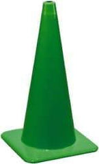 PRO-SAFE - 28" High, Lime Rigid Traffic Cone - 14" Base Width, 7 Lb, PVC - Apex Tool & Supply