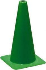PRO-SAFE - 18" High, Lime Rigid Traffic Cone - 12" Base Width, 3 Lb, PVC - Apex Tool & Supply
