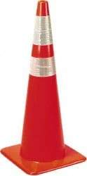 PRO-SAFE - 36" High, Orange Rigid Traffic Cone - 15" Base Width, 10 Lb, PVC - Apex Tool & Supply