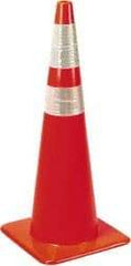 PRO-SAFE - 36" High, Orange Rigid Traffic Cone - 15" Base Width, 10 Lb, PVC - Apex Tool & Supply