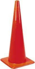 PRO-SAFE - 36" High, Orange Rigid Traffic Cone - 15" Base Width, 10 Lb, PVC - Apex Tool & Supply