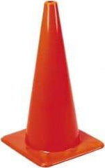 PRO-SAFE - 28" High, Orange Rigid Traffic Cone - 14" Base Width, 7 Lb, PVC - Apex Tool & Supply