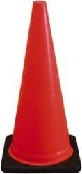 PRO-SAFE - 28" High, Orange Traffic Cone with Base - 14" Base Width, 7 Lb, PVC - Apex Tool & Supply