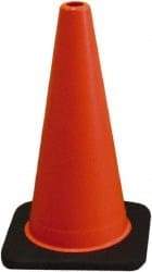 PRO-SAFE - 18" High, Orange Traffic Cone with Base - 12" Base Width, 3 Lb, PVC - Apex Tool & Supply