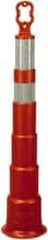 PRO-SAFE - 42" High x 8" Wide Reflective Trim Line Channelizer Post - High Density Polyethylene (HDPE), 4 Lbs, Orange - Apex Tool & Supply
