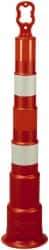 PRO-SAFE - 42" High x 8" Wide Reflective Trim Line Channelizer Post - High Density Polyethylene (HDPE), 4 Lbs, Orange - Apex Tool & Supply