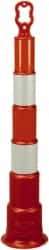 PRO-SAFE - 42" High x 8" Wide Reflective Trim Line Channelizer Post - High Density Polyethylene (HDPE), 4 Lbs, Orange - Apex Tool & Supply
