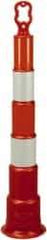PRO-SAFE - 42" High x 8" Wide Reflective Trim Line Channelizer Post - High Density Polyethylene (HDPE), 4 Lbs, Orange - Apex Tool & Supply