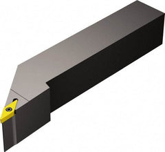 Sandvik Coromant - SVJBR/L, Right Hand Cut, -3° Lead Angle, 25mm Shank Height x 25mm Shank Width, Neutral Rake Indexable Turning Toolholder - 150mm OAL, VBMT 11 03 04, VBMT 221 Insert Compatibility, Series CoroTurn 107 - Apex Tool & Supply