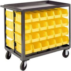 Durham - 1,200 Lb Capacity, 24" Wide x 36" Long x 36-1/8" High Service Cart - 2 Shelf, Steel, 2 Rigid/2 Swivel Casters - Apex Tool & Supply