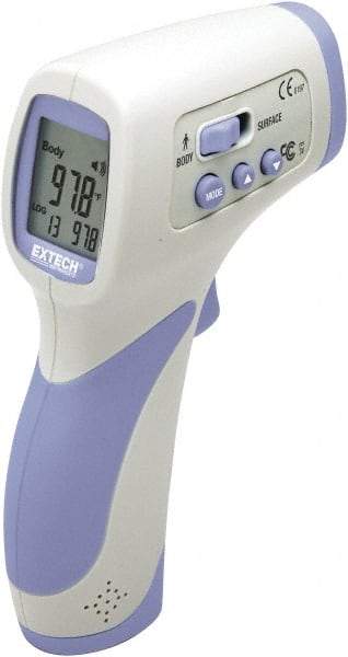 Extech - 32 to 43°C (90 to 109°F) Infrared Thermometer - 8:1 Distance to Spot Ratio - Apex Tool & Supply