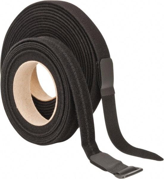 VELCRO Brand - 22 Piece 1" Wide x 5 Yd Long Self Fastening Tie/Strap Kit - Roll, Black - Apex Tool & Supply
