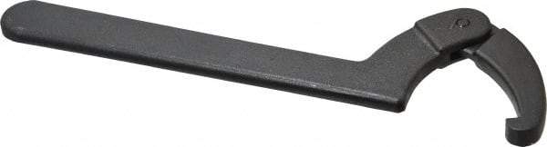 Proto - 4-1/2" to 6-1/4" Capacity, Black Oxide Finish, Adjustable Hook Spanner Wrench - 12-1/8" OAL, 1/4" Hook Pin Height - Apex Tool & Supply