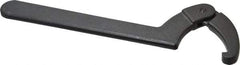 Proto - 4-1/2" to 6-1/4" Capacity, Black Oxide Finish, Adjustable Hook Spanner Wrench - 12-1/8" OAL, 1/4" Hook Pin Height - Apex Tool & Supply