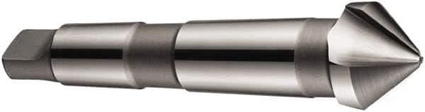 DORMER - 3 Flute 90° High Speed Steel Countersink - Bright Finish, 106mm OAL, Single End, Morse Taper Shank, Right Hand Cut - Apex Tool & Supply