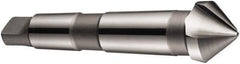 DORMER - 3 Flute 90° High Speed Steel Countersink - Bright Finish, 118mm OAL, Single End, Morse Taper Shank, Right Hand Cut - Apex Tool & Supply