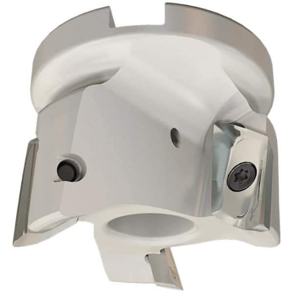 Iscar - 3 Inserts, 63mm Cut Diam, 27mm Arbor Diam, 20.5mm Max Depth of Cut, Indexable Square-Shoulder Face Mill - 0/90° Lead Angle, 50mm High, HM90 APCR 2206.. Insert Compatibility, Through Coolant, Series Helialu - Apex Tool & Supply