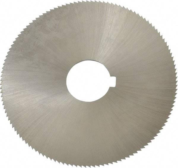 Controx - 4" Diam x 1/16" Blade Thickness x 1" Arbor Hole Diam, 128 Tooth Slitting and Slotting Saw - Arbor Connection, Right Hand, Uncoated, Cobalt, Concave Ground, Contains Keyway - Apex Tool & Supply