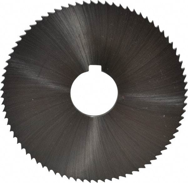 Controx - 4" Diam x 1/8" Blade Thickness x 1" Arbor Hole Diam, 80 Tooth Slitting and Slotting Saw - Arbor Connection, Right Hand, Uncoated, Cobalt, Concave Ground, Contains Keyway - Apex Tool & Supply