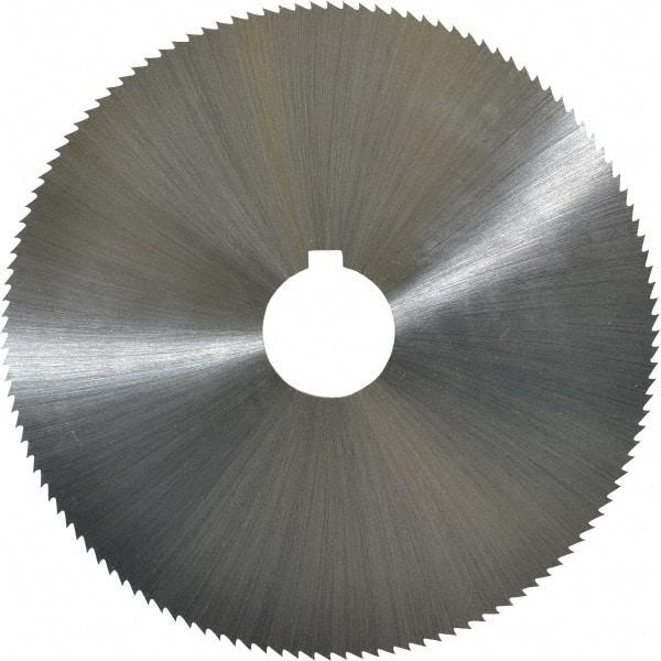 Controx - 5" Diam x 1/16" Blade Thickness x 1" Arbor Hole Diam, 128 Tooth Slitting and Slotting Saw - Arbor Connection, Right Hand, Uncoated, Cobalt, Concave Ground, Contains Keyway - Apex Tool & Supply