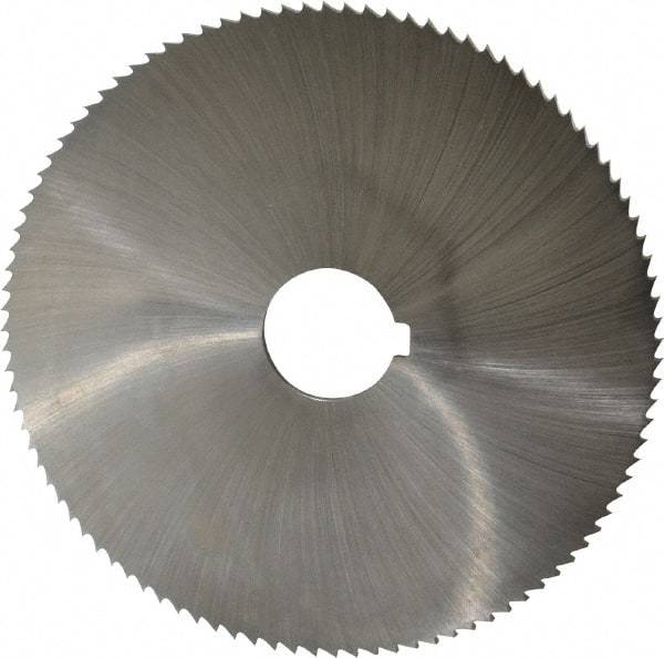 Controx - 5" Diam x 1/8" Blade Thickness x 1" Arbor Hole Diam, 100 Tooth Slitting and Slotting Saw - Arbor Connection, Right Hand, Uncoated, Cobalt, Concave Ground, Contains Keyway - Apex Tool & Supply