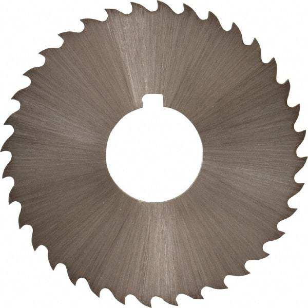 Controx - 2" Diam x 1/16" Blade Thickness x 5/8" Arbor Hole Diam, 36 Tooth Slitting and Slotting Saw - Arbor Connection, Right Hand, Uncoated, Cobalt, 15° Rake, Concave Ground, Contains Keyway - Apex Tool & Supply