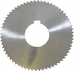 Controx - 3" Diam x 0.04" Blade Thickness x 1" Arbor Hole Diam, 64 Tooth Slitting and Slotting Saw - Arbor Connection, Right Hand, Uncoated, Cobalt, 15° Rake, Concave Ground, Contains Keyway - Apex Tool & Supply