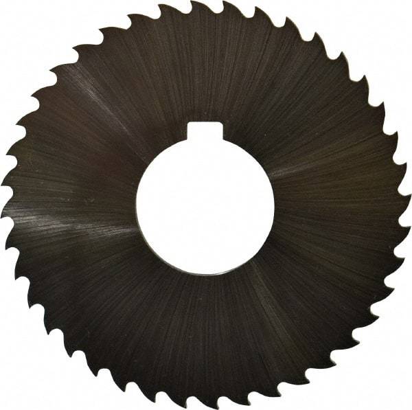 Controx - 3" Diam x 0.0781" Blade Thickness x 1" Arbor Hole Diam, 40 Tooth Slitting and Slotting Saw - Arbor Connection, Right Hand, Uncoated, Cobalt, 15° Rake, Concave Ground, Contains Keyway - Apex Tool & Supply