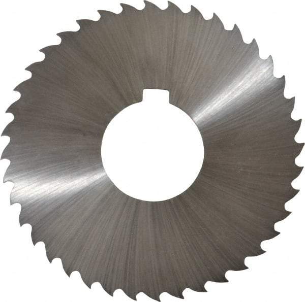 Controx - 3" Diam x 0.0938" Blade Thickness x 1" Arbor Hole Diam, 40 Tooth Slitting and Slotting Saw - Arbor Connection, Right Hand, Uncoated, Cobalt, 15° Rake, Concave Ground, Contains Keyway - Apex Tool & Supply