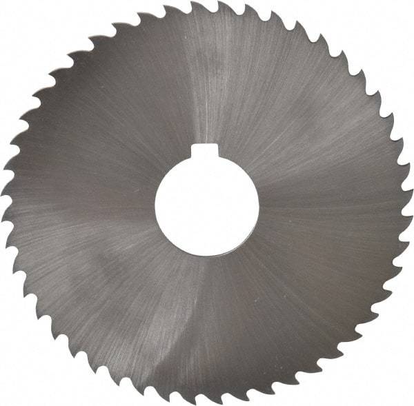 Controx - 4" Diam x 0.0781" Blade Thickness x 1" Arbor Hole Diam, 48 Tooth Slitting and Slotting Saw - Arbor Connection, Right Hand, Uncoated, Cobalt, 15° Rake, Concave Ground, Contains Keyway - Apex Tool & Supply