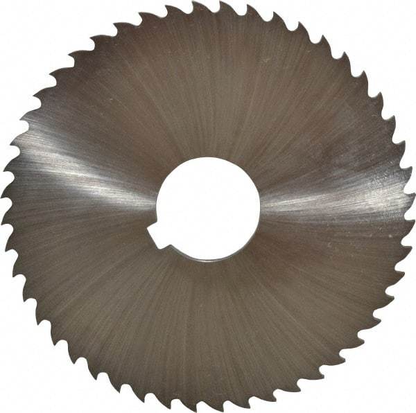 Controx - 4" Diam x 1/8" Blade Thickness x 1" Arbor Hole Diam, 48 Tooth Slitting and Slotting Saw - Arbor Connection, Right Hand, Uncoated, Cobalt, 15° Rake, Concave Ground, Contains Keyway - Apex Tool & Supply