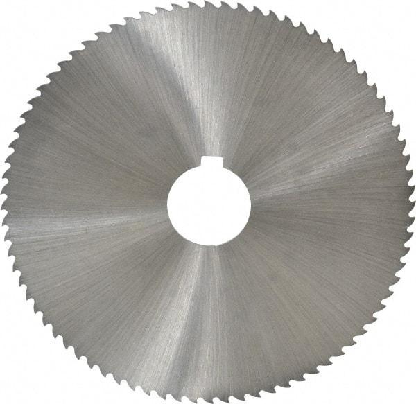 Controx - 5" Diam x 0.0469" Blade Thickness x 1" Arbor Hole Diam, 80 Tooth Slitting and Slotting Saw - Arbor Connection, Right Hand, Uncoated, Cobalt, 15° Rake, Concave Ground, Contains Keyway - Apex Tool & Supply