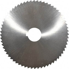 Controx - 5" Diam x 1/16" Blade Thickness x 1" Arbor Hole Diam, 64 Tooth Slitting and Slotting Saw - Arbor Connection, Right Hand, Uncoated, Cobalt, 15° Rake, Concave Ground, Contains Keyway - Apex Tool & Supply