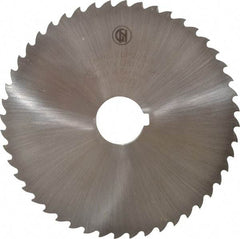 Controx - 5" Diam x 1/8" Blade Thickness x 1" Arbor Hole Diam, 48 Tooth Slitting and Slotting Saw - Arbor Connection, Right Hand, Uncoated, Cobalt, 15° Rake, Concave Ground, Contains Keyway - Apex Tool & Supply