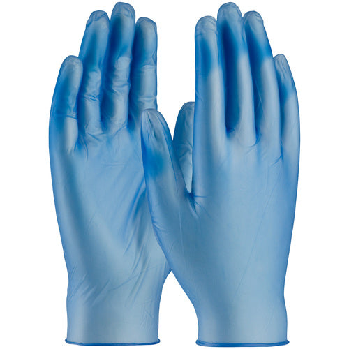 64-V77BPF/S Disposable Gloves - Ambi-Dex Disposable HD Vinyl - Blue 5 mil Powder Free - Industrial Grade - Exact Industrial Supply