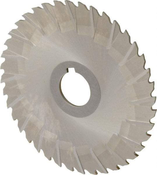 Controx - 5" Blade Diam x x 0.0938" Blade Thickness, 1" Hole, 40 Teeth, Cobalt Side Chip Saw - Staggered Tooth, Arbor Connection, Right Hand Cut, Uncoated, with Keyway - Apex Tool & Supply