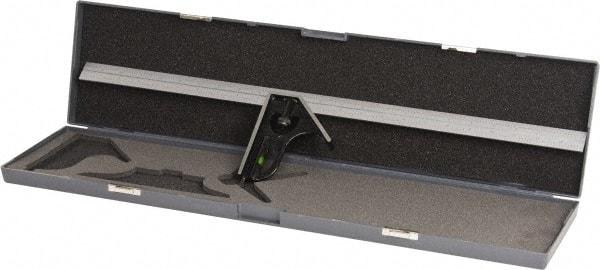 SPI - 2 Piece, 24" Combination Square Set - 1/16, 1/32, 1/64 & 1/8" (4R) Graduation, Hardened Steel Blade, Hardened Steel Square Head - Apex Tool & Supply