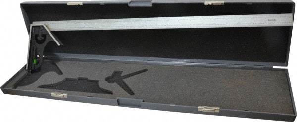 SPI - 2 Piece, 24" Combination Square Set - 1/32 & 1/64" (English/Metric) Graduation, Hardened Steel Blade, Hardened Steel Square Head - Apex Tool & Supply