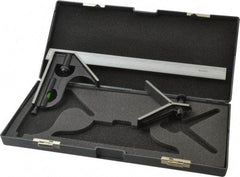 SPI - 3 Piece, 12" Combination Square Set - 1/100, 1/32, 1/50 & 1/64" (16R) Graduation, Hardened Steel Blade, Hardened Steel Center & Square Head - Apex Tool & Supply