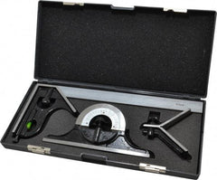 SPI - 4 Piece, 12" Combination Square Set - 1/16, 1/32, 1/64 & 1/8" (4R) Graduation, Hardened Steel Blade, Hardened Steel Center, Protractor & Square Head - Apex Tool & Supply