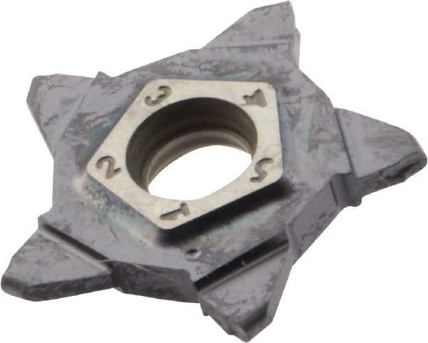 Iscar - PENTA24N157 IC908 Grade, 0.0618" Cutting Width, Carbide Cutoff Insert - Neutral Lead Angle, 0.0311" Cnr Rad, TiAlN Coated - Apex Tool & Supply