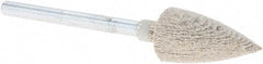 Rex Cut Product - 3/8" Head Diam x 3/4" Thickness, B52, Pointed End, Aluminum Oxide Mounted Point - White, Fine Grade, 120 Grit - Apex Tool & Supply