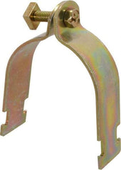 Cooper B-Line - 2-1/2" Pipe, 12 Gauge Framing Channel & Strut Mounted Clamp - Zinc Dichromate, Rigid Conduit - Apex Tool & Supply