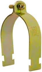 Cooper B-Line - 3" Pipe, 1/8 Gauge Framing Channel & Strut Mounted Clamp - Zinc Dichromate, Rigid Conduit - Apex Tool & Supply