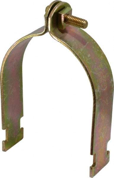Cooper B-Line - 3-1/2" Pipe, 1/8 Gauge Framing Channel & Strut Mounted Clamp - Zinc Dichromate, Rigid Conduit - Apex Tool & Supply