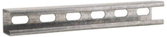 Cooper B-Line - 10' Long x 1-5/8" Wide x 1-5/8" High, 12 Gauge, Strip Steel, Half Slot Framing Channel & Strut - 0.105" Thick, Pre-Galvanized - Apex Tool & Supply