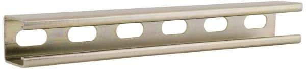 Cooper B-Line - 10' Long x 1-5/8" Wide x 1-5/8" High, 12 Gauge, Carbon Steel, Half Slot Framing Channel & Strut - 0.105" Thick, Dichromate - Apex Tool & Supply