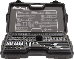 Blackhawk by Proto - 82 Piece 1/4" & 3/8" Drive Deep Well Socket Set - 6, 12 Points, 5/32" to 13/16" (4mm to 19mm) Range, Inch/Metric Measurement Standard - Apex Tool & Supply