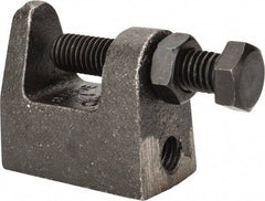 Cooper B-Line - 1-1/4" Max Flange Thickness, 1/2" Rod Wide Jaw Top Beam Clamp - 700 Lb Capacity, Malleable Iron - Apex Tool & Supply